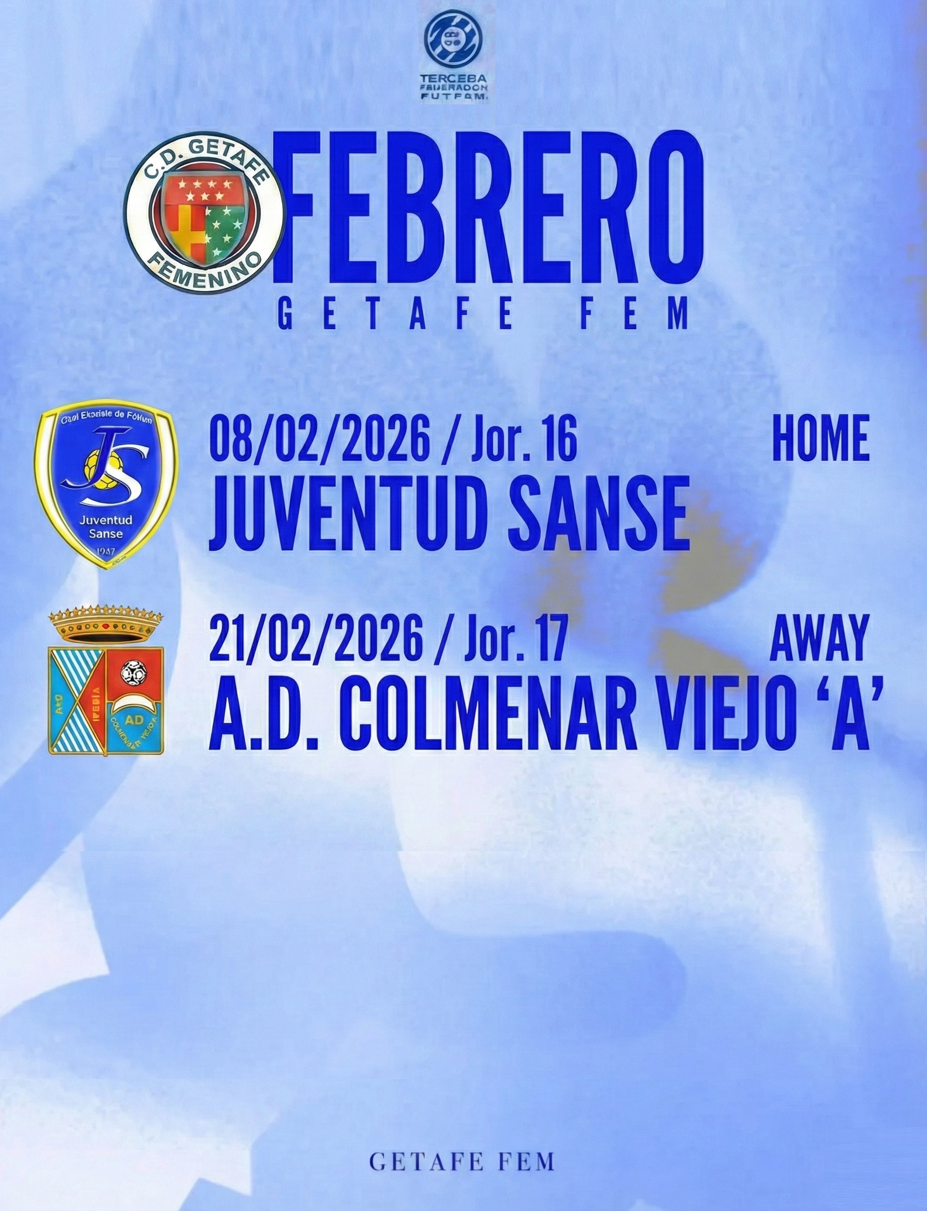 Calendario Febrero Senior B