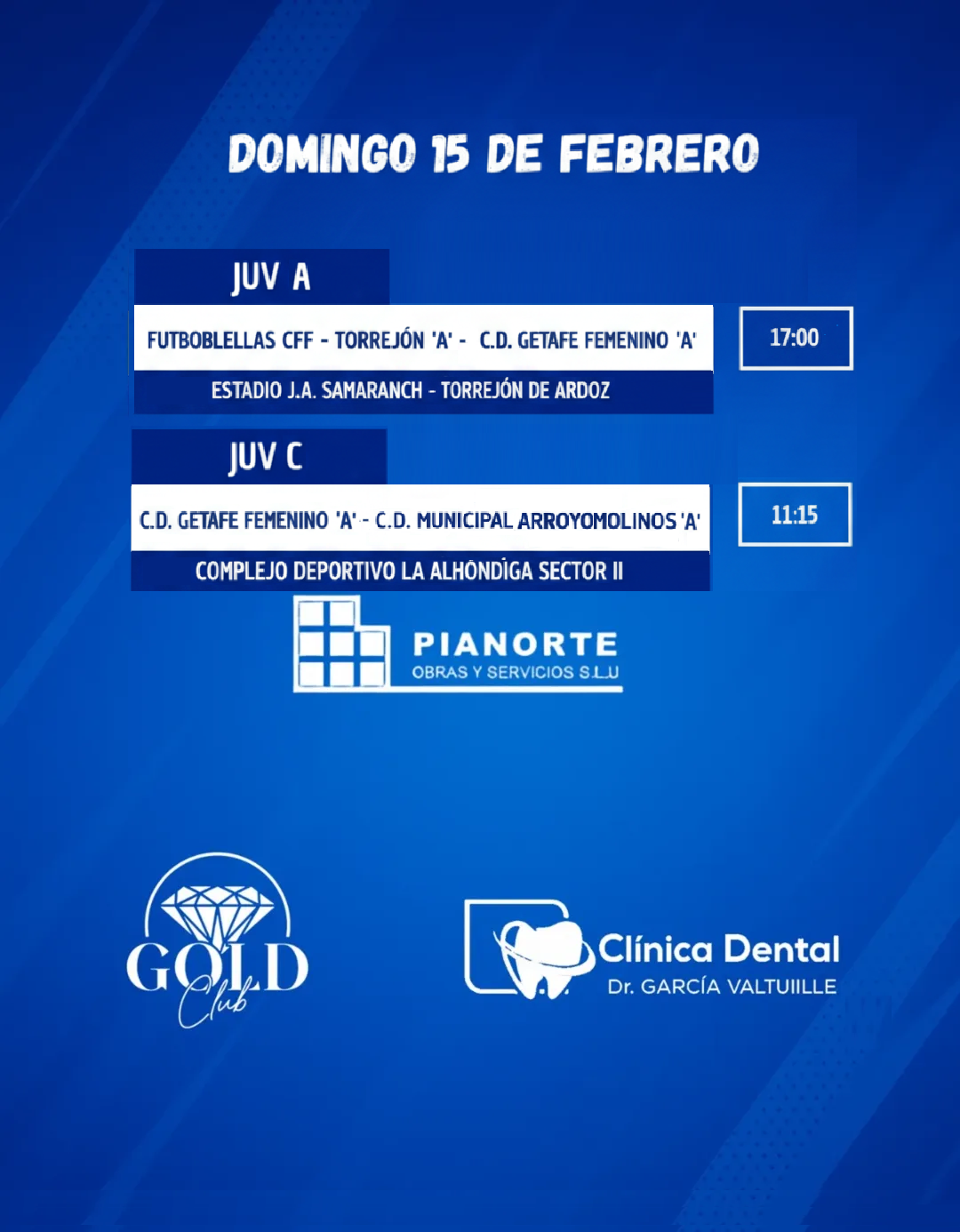 HORARIOS CANTERA 15 FEB