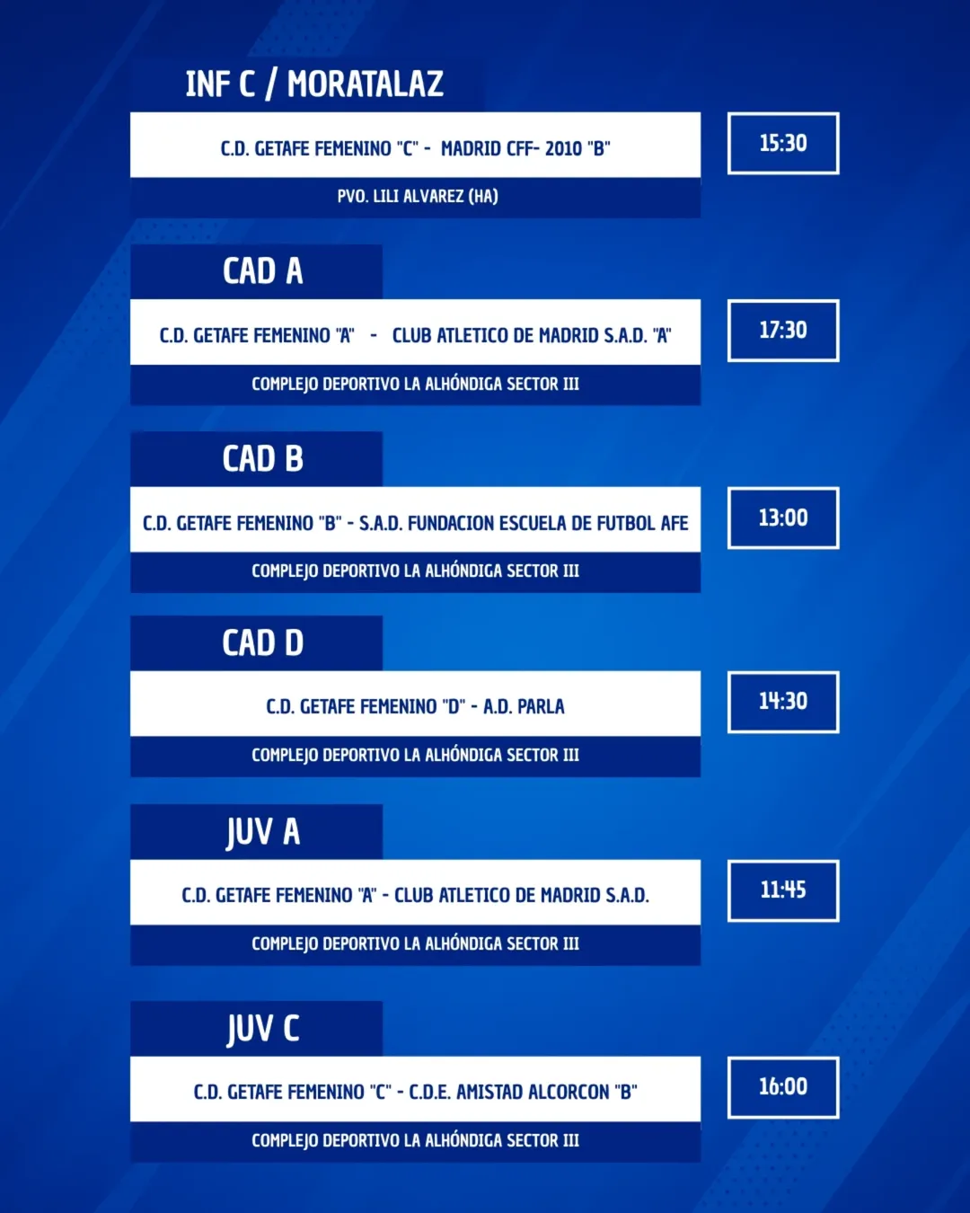 HORARIOS CANTERA 7-FEB-2