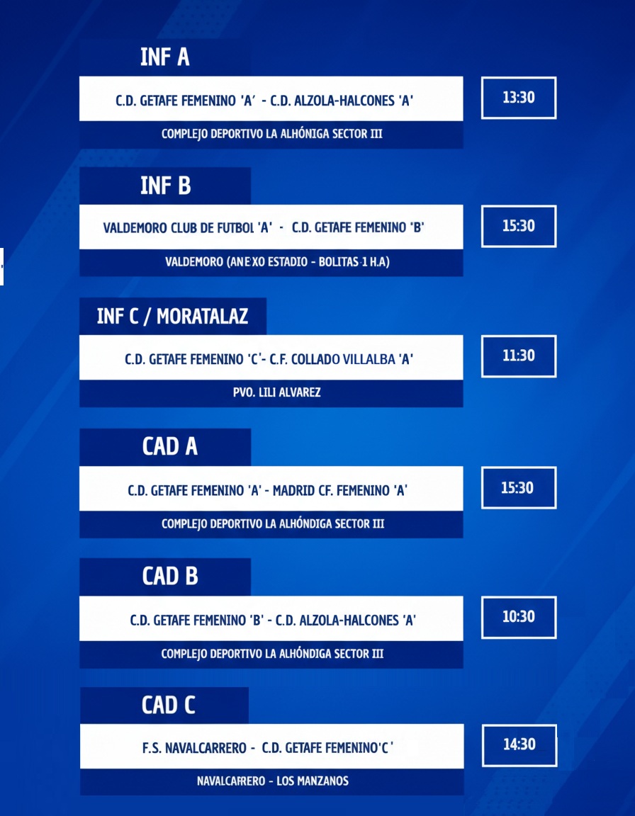 Horarios Cantera 21 de febrero