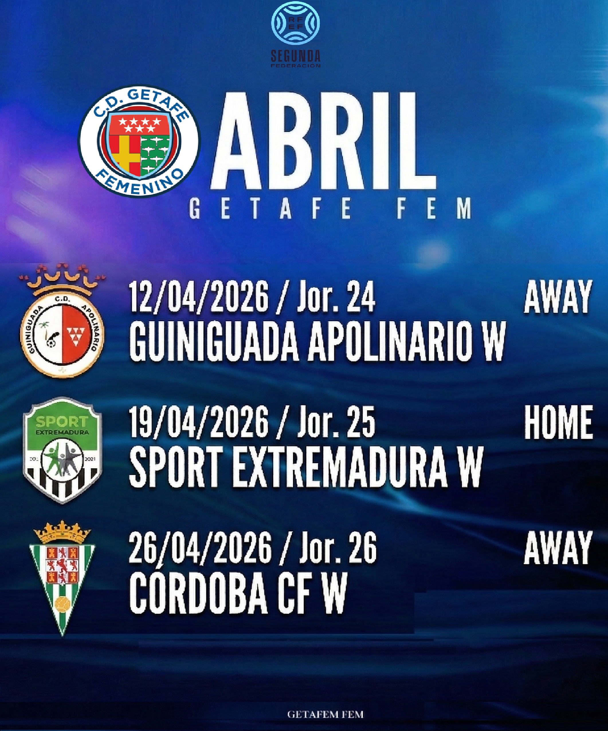 Calendario Abril - Senior A
